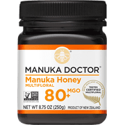 MANUKA DOCTOR Manuka Honey, MGO 80+ Multifloral, 100% Pure New Zealand Honey, RAW, Non-GMO, 8.75oz