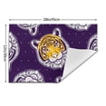thumbnail image 3 of XMXT 6 Pcs PVC Woven Placemats, Tiger Heads Purple Print Stain Resistant Anti-Skid Place Mats for Dining Table, 12 x 18 inches, 3 of 6