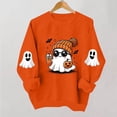 thumbnail image 4 of Women's Long Sleeve Sweatshirt Casual Crewneck Oversized Pullover Hoodies Fall Tops,S, 4 of 8