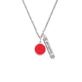 thumbnail image 2 of Delight Jewelry Silvertone Small Red Enamel Disc Silvertone Always My Sister Bar Charm Necklace, 23", 2 of 4