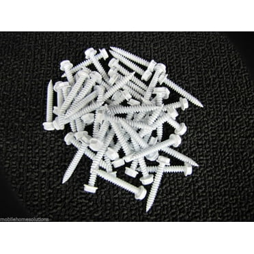 Mobile Home RV Parts  50ct #8 x 1.25" Hex Head White Screws Door, Window & Vent
