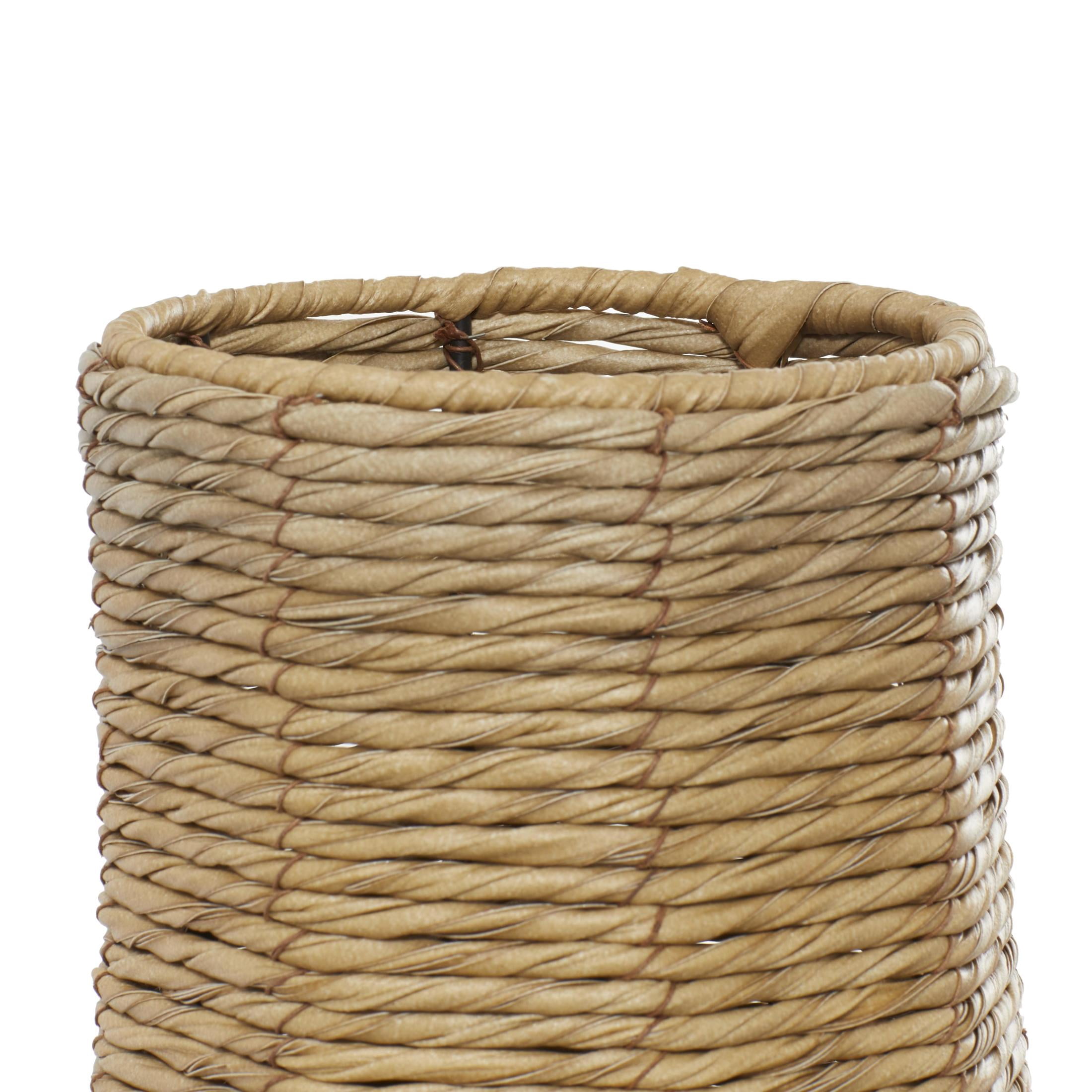 DecMode 28" Handmade Tall Woven Floor Brown Faux Seagrass Vase