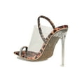 thumbnail image 3 of Women Rhinestone Open Square Toe Perspex Slingback Heel Sandal 19003, 3 of 6