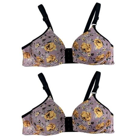 

Aoochasliy Bras for Women Clearance Push Up Fashion Bowknot Printing Comfortable Hollow Out Bra Underwire No Rims