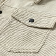 thumbnail image 5 of safuny Men's Long-Sleeve Lapel Button-Up Corduroy Jacket Warm Thick Stylish Casual Fashion Outdoor Daily Wear Cozy Coat Beige L, 5 of 8