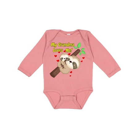 

Inktastic My Grandma Loves Me Sloth Gift Baby Boy or Baby Girl Long Sleeve Bodysuit