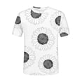 thumbnail image 4 of UoCefik Womens Tops Dressy Casual Short Sleeve Summer Tops Vintage Sunflower Print Tshirts Trendy Round Neck Tshirts Tunic Tops Black 4XL, 4 of 5