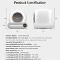 thumbnail image 5 of Pefilos 65L Large Capacity Smart Self-Cleaning Cat Litter Box, APP Control/Ionic Deodorizer for Multiple Cats Automatic Cat Litter Cleaning Robot, White, 5 of 16