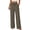 Dark Brown, variant on Linen Wide Leg Pants for Women Flowy Palazzo Drawstring Elastic Waist Trousers with Pockets Summer Beach Vacation Clothes
