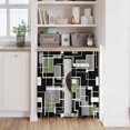 thumbnail image 6 of Sage Green Black Geometric Tier Curtains 54 Inch Length, Modern Abstract Art Block Cafe Short Curtains for Bathroom Over Sink, Small Kitchen Curtain Light Filtering Tiered Drapes 2 Panels 27.5"Wx54"L, 6 of 8