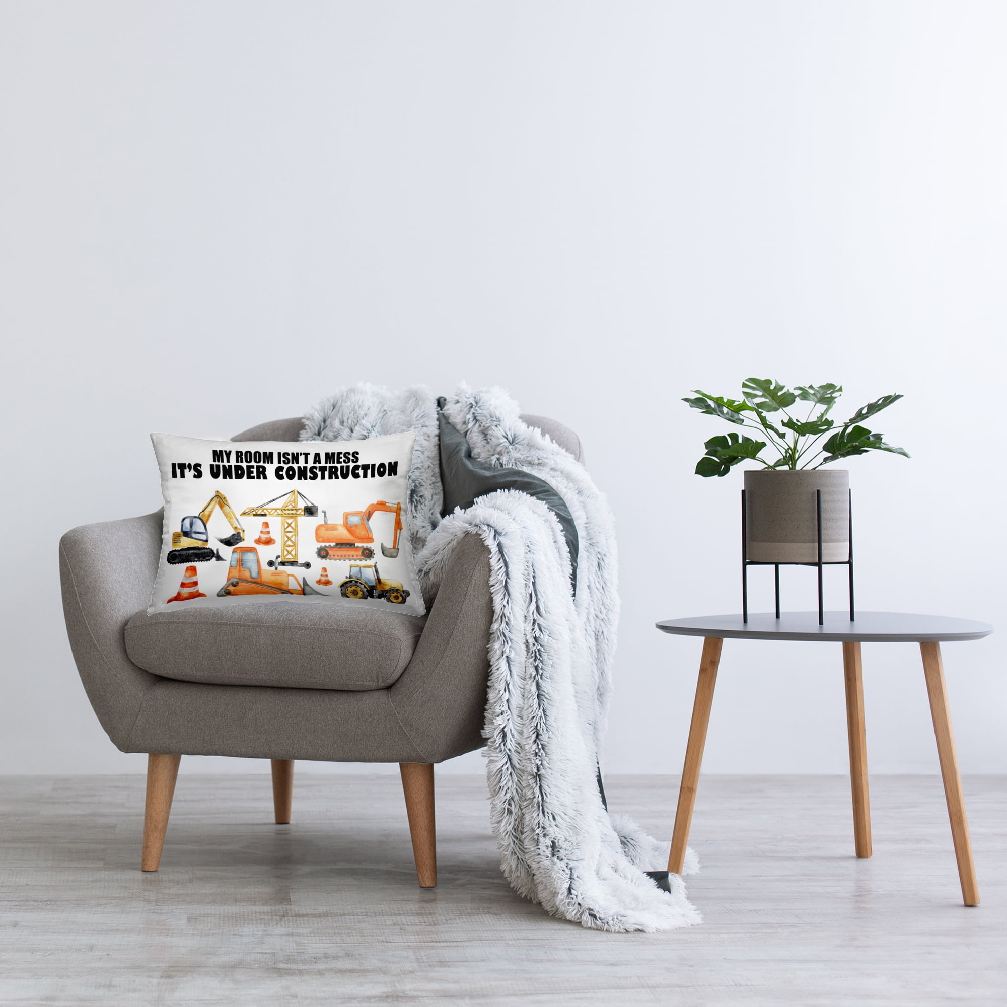 Stupell Industries Not A Mess Under Construction Decorative Printed Throw Pillow, design by Kim Allen