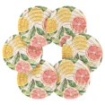 thumbnail image 7 of Yayeee 6 PCS Drink Coasters with Holder Set Woven Absorbent Round Tabletop Hot Pad, Candy Grapefruit, 7 of 7
