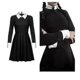 thumbnail image 3 of Wednesday Addams Cosplay Costume Set Halloween Carnival Party Costumes For Adult Kids, 3 of 5