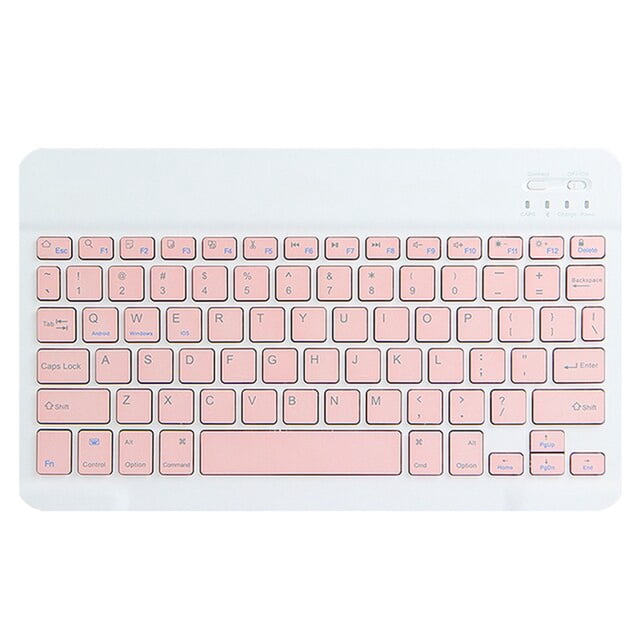 Teclado Inalámbrico Bluetooth Celular Tablet PC Rosa