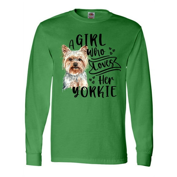 Inktastic A Girl Who Loves Her Yorkie Long Sleeve T-Shirt