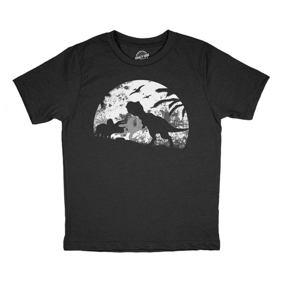 Youth Funny T Shirts  Moonlight Dinos Sarcastic Dinosaur Graphic Novelty Tee for Kids