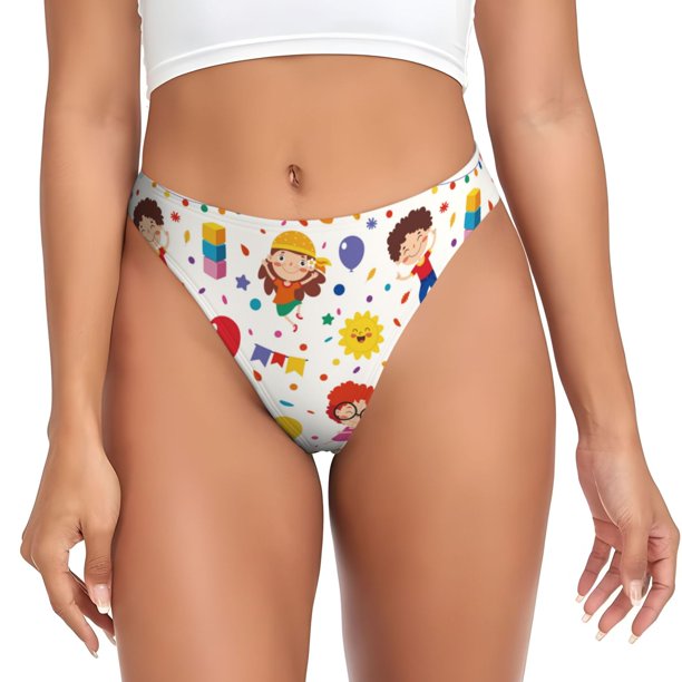 Fotbe Childrens Party Tanga Sin Costuras para Mujer con Estampado – Panties Invisibles, Transpirables y Cómodos para Uso Diario-XX-Large
