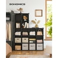 thumbnail image 1 of SONGMICS Armario Modular, Zapatero con 16 Cubos, 31 x 123 x 123 cm, Estante de Plástico PP, Negro, 1 of 5