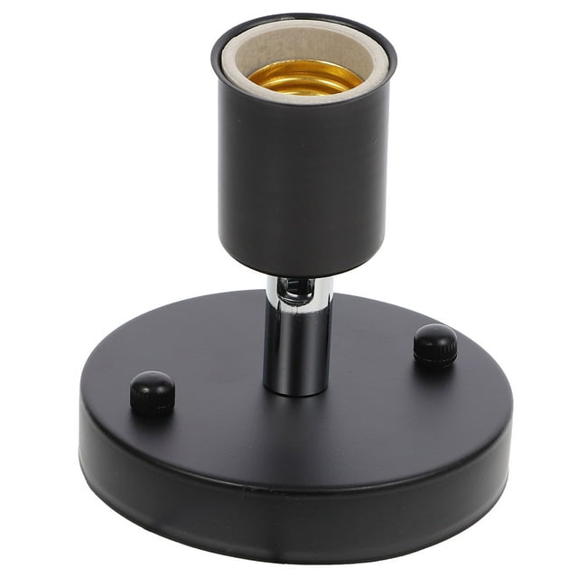 HEALEEP Bulb Lamp Base Black Iron Lamp Fitting Parts Replacement for Old Damaged Holders 1 Set
