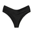 thumbnail image 2 of Womens High Cut Bikini Bottoms - V Front Cross Detailing, 82% Nylon Swimwear, High Waist, Medium Coverage, S-XL, 2 of 6