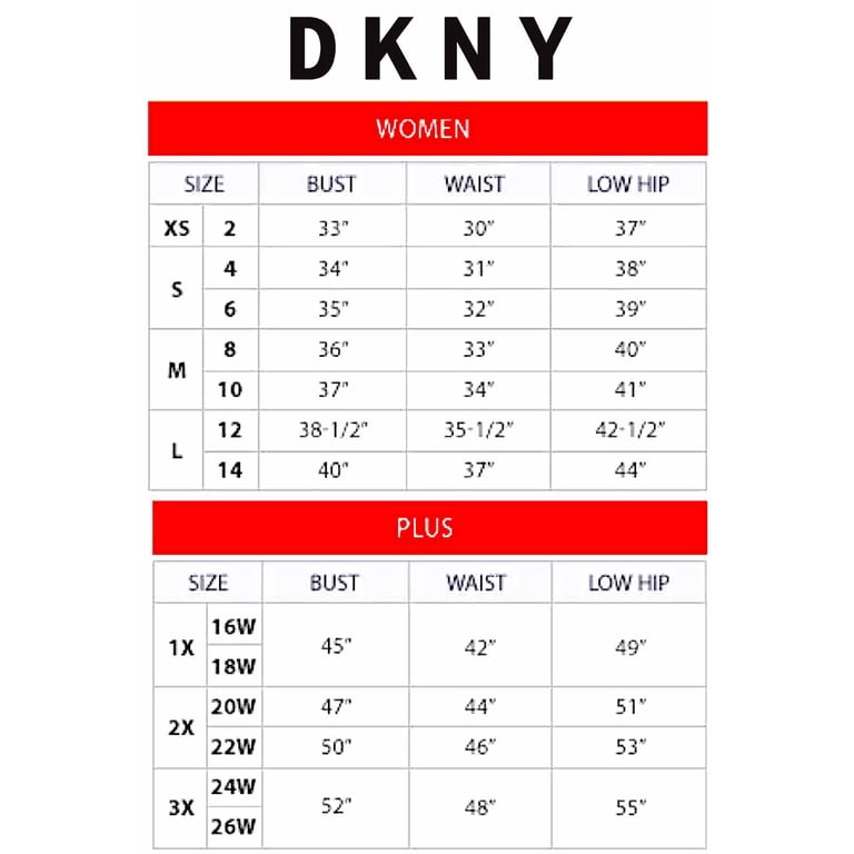 dkny petite size chart