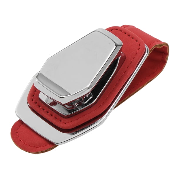 Clip para gafas de sol del coche Unique Bargains, soporte universal para gafas de sol en el parasol del coche, metal ante rojo 9.5x5.3cm 1 Pcs