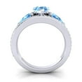 thumbnail image 4 of 2.00 Carat Pear Cut Blue Topaz Gemstone & Natural Diamond Trendy Three Stone Bridal Ring for her Solid 14K White Gold Size 4 by Diamond-Capitals, 4 of 8