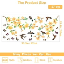 Colorful Kapok Wall Decals Birds on Trees Vinyl Wall Stickers Butterfly Mural Art Decor Window Cling Decals