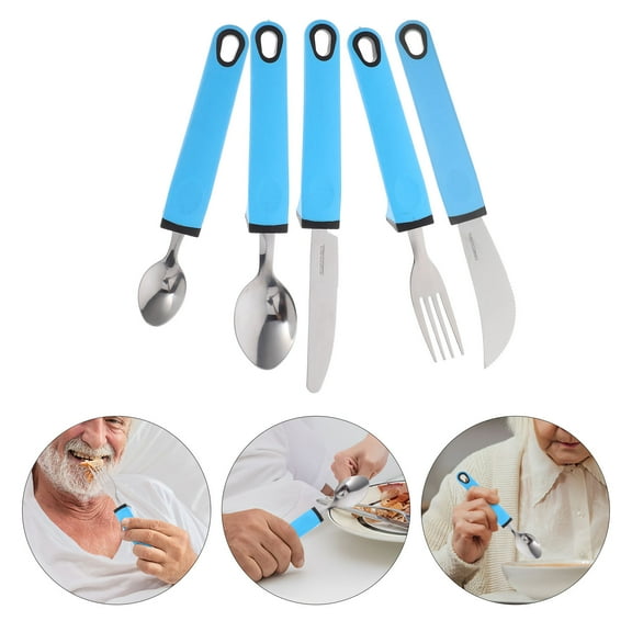 YSNOOWE 1Set Eating Utensils for Disabled People with Durable Material 7.5x1.1x1in