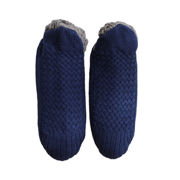 Calcetines del deslizador, calcetines calientes mullidos hechos punto paño grueso y suave forrado calcetines del resbalón de los agarradores no