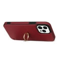 thumbnail image 6 of Allytech iPhone 11 Pro Case with Ring Holder, Slim Fit Cards Holder Cash Pocket Protective PU Leather TPU Shell Wallet Phone Case for Apple iPhone 11 Pro - Red, 6 of 8