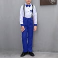 thumbnail image 3 of Owordtank 3 Pieces Boys Suits Formal Dresswear Kids Dress Shirt with Bowtie Suspender Pants Outfit Sets Gentleman Wedding Suit, 3 of 4