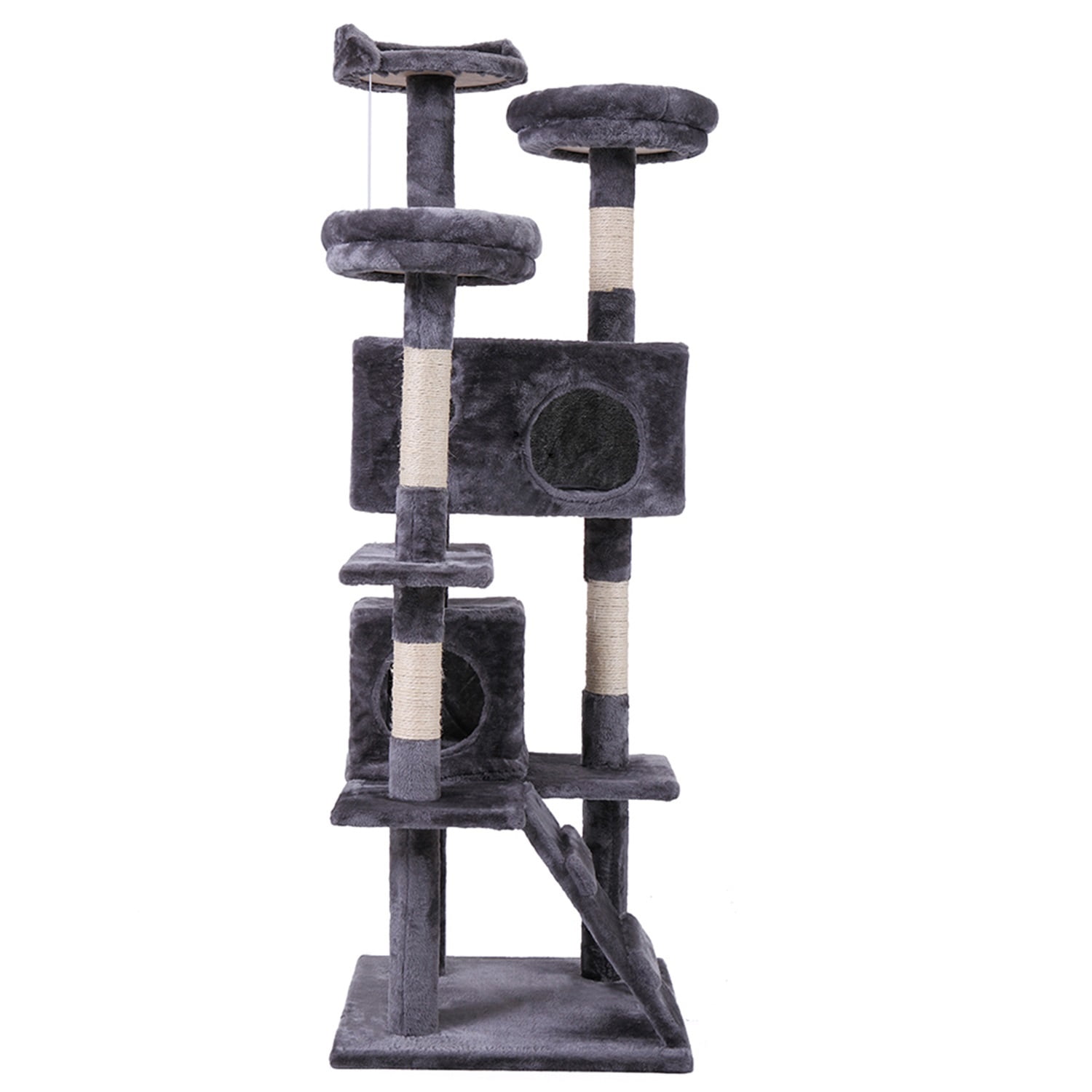 Pefilos Cat Tree Cat Tree House for Large Cats 59.8" Cat Tree Tower for Indoor Cats with Scratching Posts, Cat Condo for Multiple Cats for Small Medium Cats, Gray Pefilos Cat Tree Cat Tree House for Large Cats 59.8" Cat Tree Tower for Indoor Cats with Scratching Posts, Cat Condo for Multiple Cats for Small Medium Cats, Gray