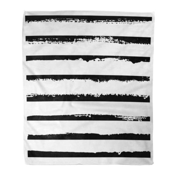 SIDONKU Throw Blanket Warm Cozy Print Flannel Distressed of Edges Borders Brush Strokes Rough Comfortable Soft for Bed Sofa and Couch 58x80 Inches