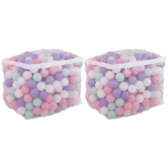 BalanceFrom 800-Count Play Pit Balls Toy Set for Kids with Mesh Bags, Pastel Colors