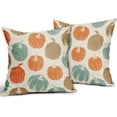 thumbnail image 2 of Fall Pillow Covers 18x18 Set of 2 Balck Pumpkin Autumn Themed Thanksgiving Harvest Print Decorative Throw Pillows Outdoor Pillowcase Farmhouse Linen Cushion Case Decor for Sofa Couch Bed, 2 of 6