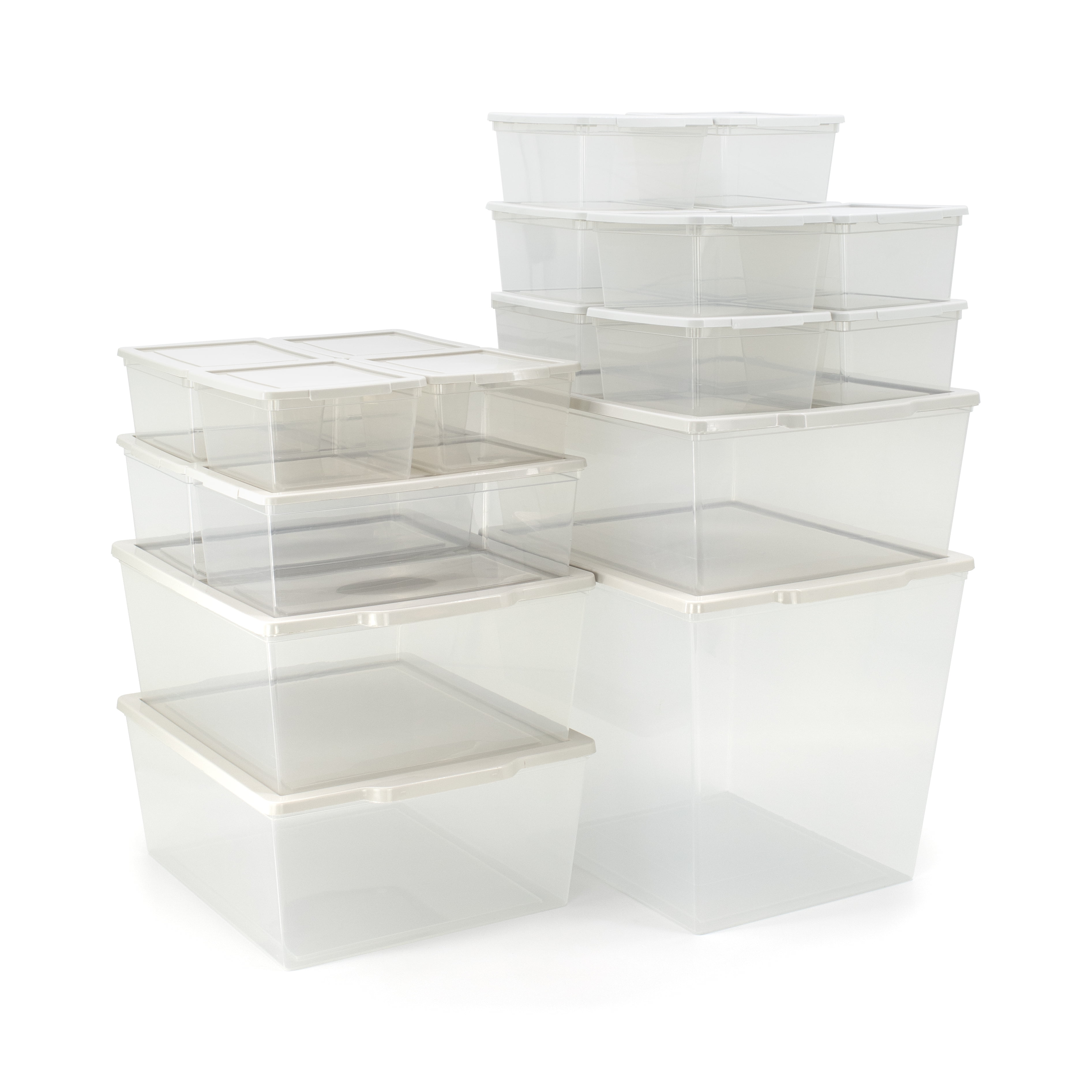 ModBoxTM 2L (0.5 gal.) 10-Pack, Modular Series - Cool Grey & Clear