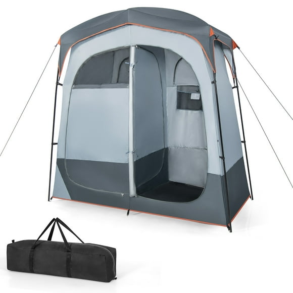 Costway 2 Room Shower Tent Oversize Privacy Shelter Portable Dressing Toilet Outdoor