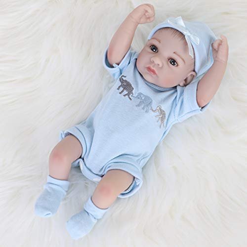 ENADOLL Reborn Baby Boy Muñeca Realista Vinilo Silicona Bebé 10 pulgadas Cuerpo Suave Muñe ENADOLL ENADOLL