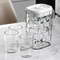 thumbnail image 5 of Dianli Large Capacity Plastic Water Pitcher with Lid and Handle Ribbed Transparent Design for Cold Beverages Juice Iced Tea Lemonade or Refrigerator Storage at Home and Parties, 5 of 6