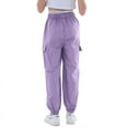 thumbnail image 2 of Rolanko Girls' Y2K Parachute Cargo Pants High Waisted Versatile Wear for Everyday School and Dance, 2 of 5