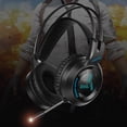 thumbnail image 2 of Auriculares para juegos de PC, sonido envolvente para jugadores con micrófono, auriculares LED para juegos, estéreo bajo Eigraketly EL013828-00, 2 of 4