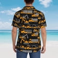thumbnail image 6 of Balery Yellow Excavator Print Men's Hawaiian Shirts Short Sleeve Beach Shirt Relaxed Fit Vacation Button Down Shirts-Large, 6 of 9