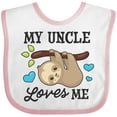 thumbnail image 3 of Inktastic My Uncle Loves Me with Sloth and Hearts Boys or Girls Baby Bib, 3 of 4
