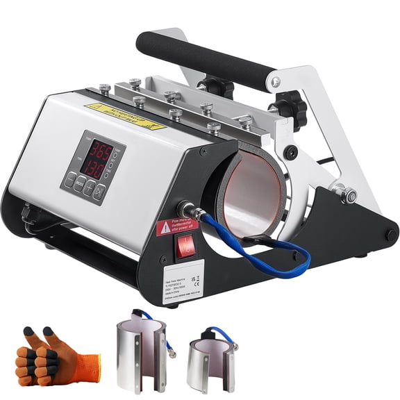 KFFKFF Tumbler Heat Press Machine, Compatible with 30 oz and 40 oz Mugs,Efficient Heating,Includes Tape and Gloves,Simple Temperature and Time Controls,Ideal for Sublimation Tumblers, Black and White