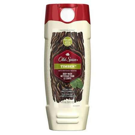 Old Spice Fresher Timber Scent Body Wash for Men, 16