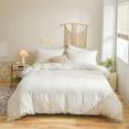 thumbnail image 3 of Move Over White Black Tassel Bedding Sets Twin Tassel Pattern Washed Microfiber Boho Tassle Duvet Cover Set No Filling, 3 of 9