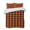 thumbnail image 2 of Farm Buffalo Plaid Full Size Down Alternative Comforter, Lightweight Comforter Quilt Bedding Set with Pillow Shams Orange Black Checkered All Seasons Bed Comforter Duvet Insert 78"x90", 2 of 7