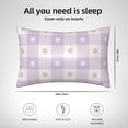 thumbnail image 6 of Easygdp Floral Purple Buffalo Plaid Pillowcase 20×30 inches, Throw Pillowcase with Invisible Zipper for Bedroom, Sofa, Office, 6 of 8
