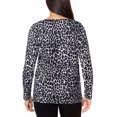 thumbnail image 2 of Mario Serrani Womens Long Sleeve Crew Neck Top Brown Leopard Size: L, Color: Gray Leopard, 2 of 2